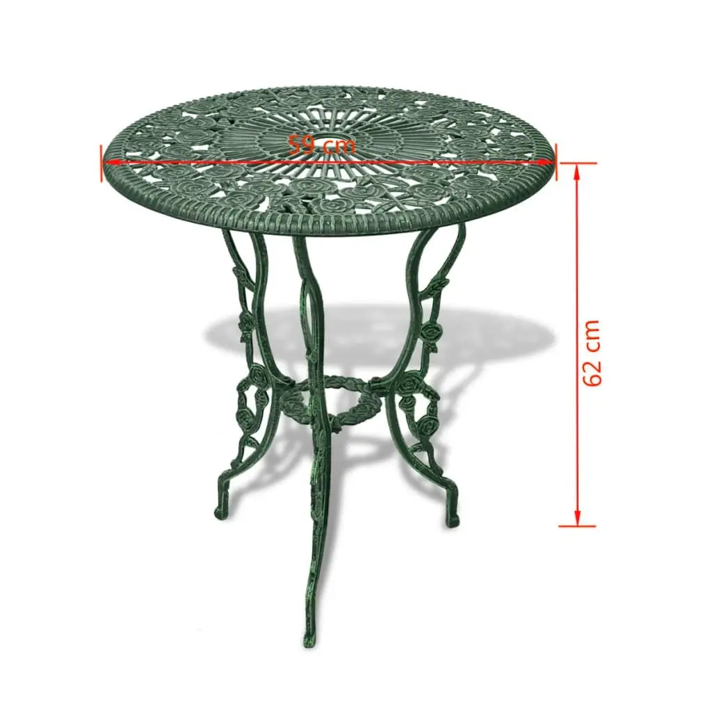 3 Piece Bistro Set Cast Aluminium Green 42164