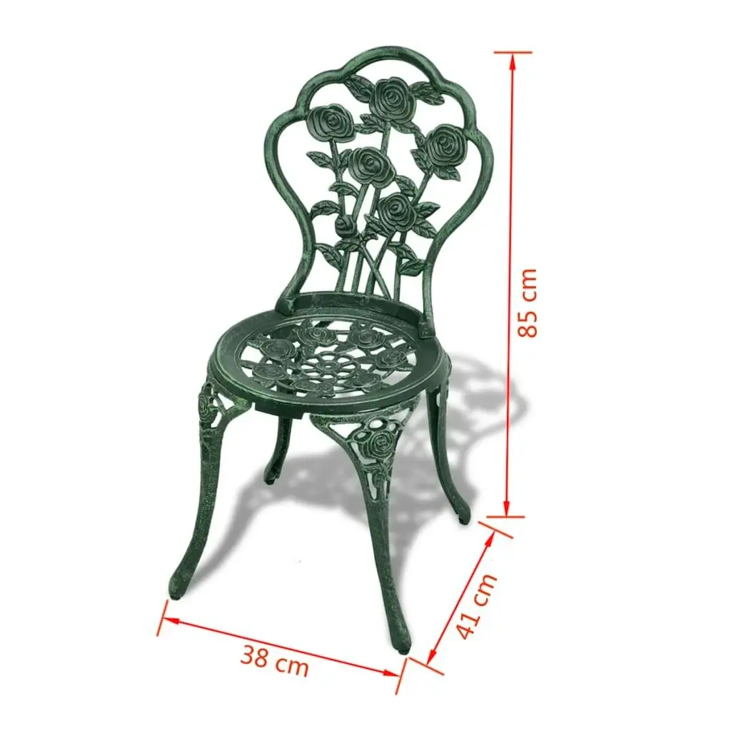 3 Piece Bistro Set Cast Aluminium Green 42164