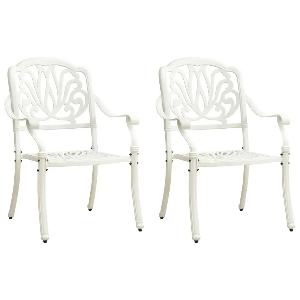 3 Piece Bistro Set Cast Aluminium White 3070573