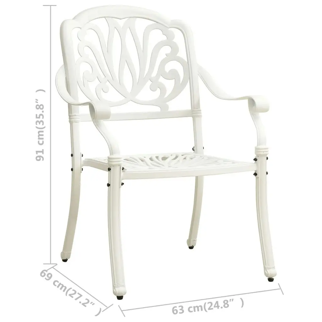 3 Piece Bistro Set Cast Aluminium White 3070573