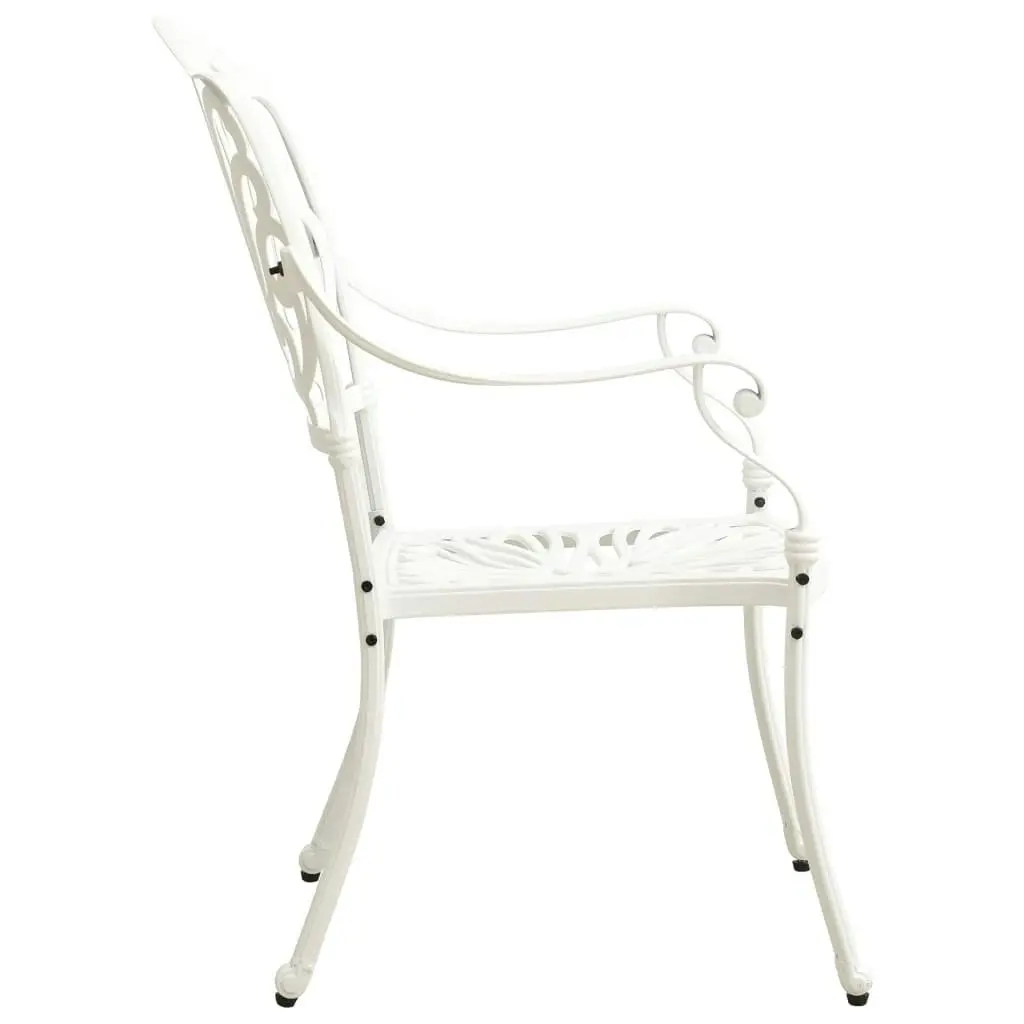 3 Piece Bistro Set Cast Aluminium White 3070573