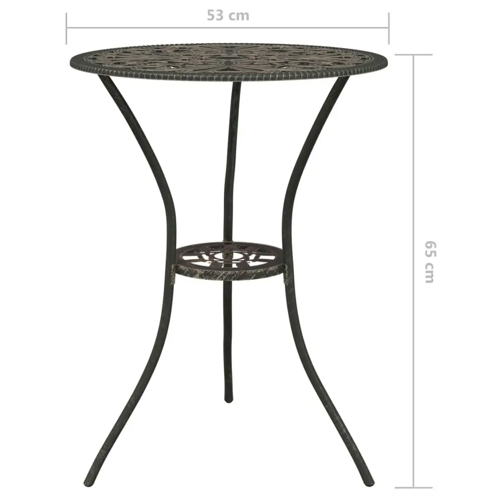 3 Piece Bistro Set Cast Aluminium Bronze 317753