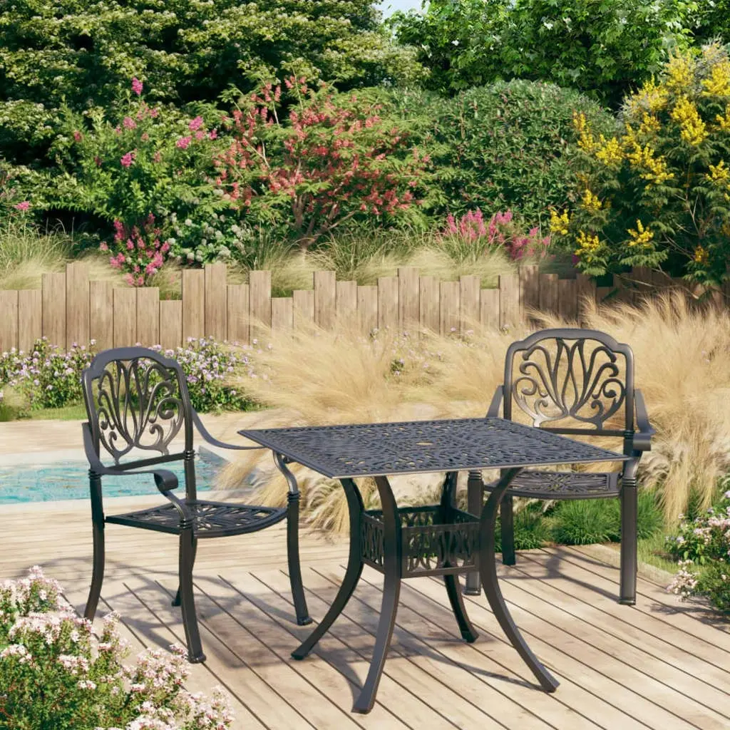 3 Piece Bistro Set Cast Aluminium Black 3070578