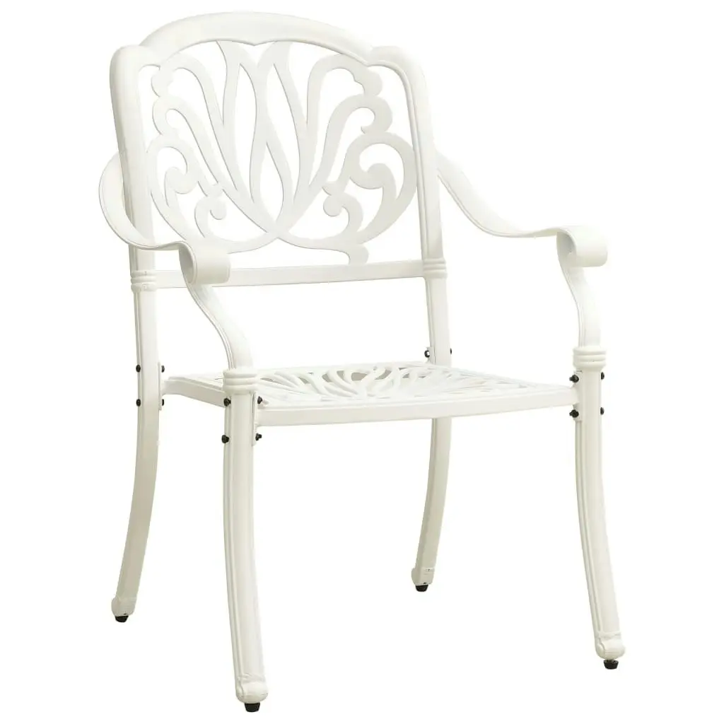 3 Piece Bistro Set Cast Aluminium White 3070579