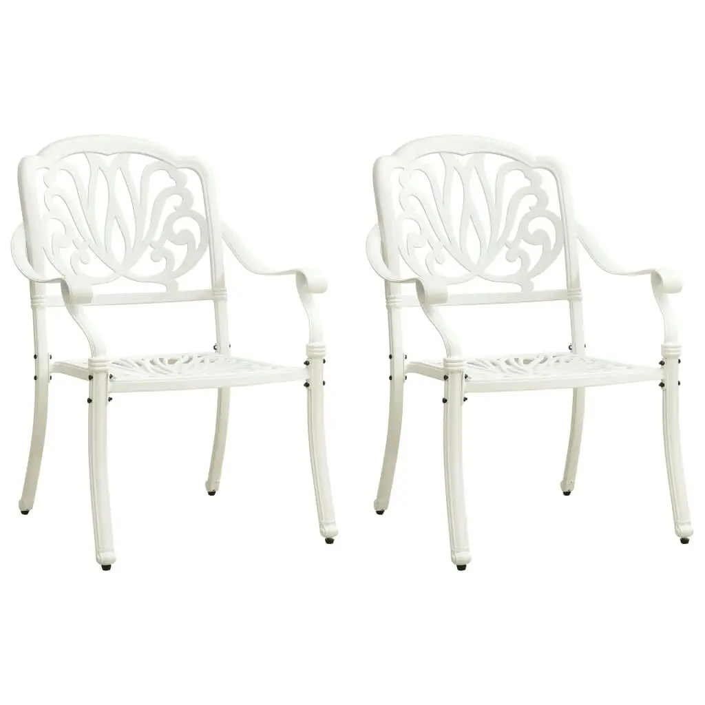 3 Piece Bistro Set Cast Aluminium White 3070579