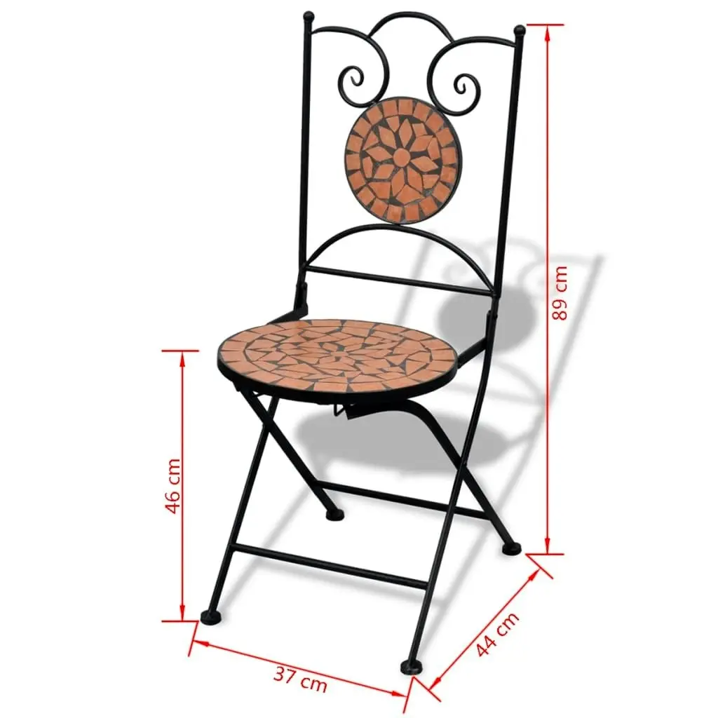 3 Piece Bistro Set Ceramic Tile Terracotta 271770