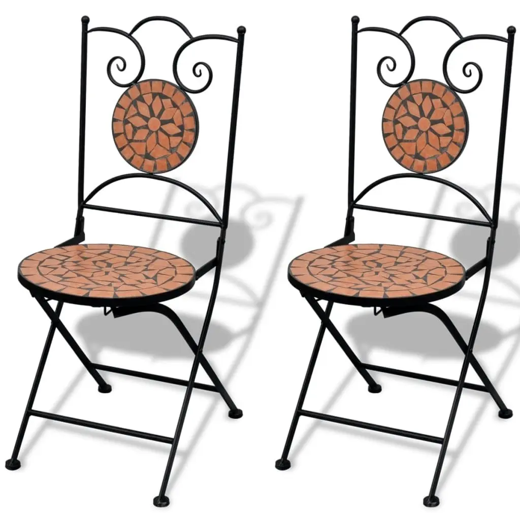 3 Piece Bistro Set Ceramic Tile Terracotta 271770