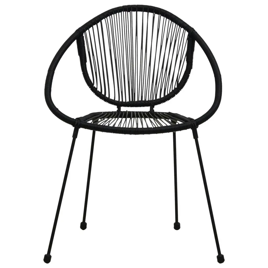 3 Piece Bistro Set PVC Rattan Black 48567