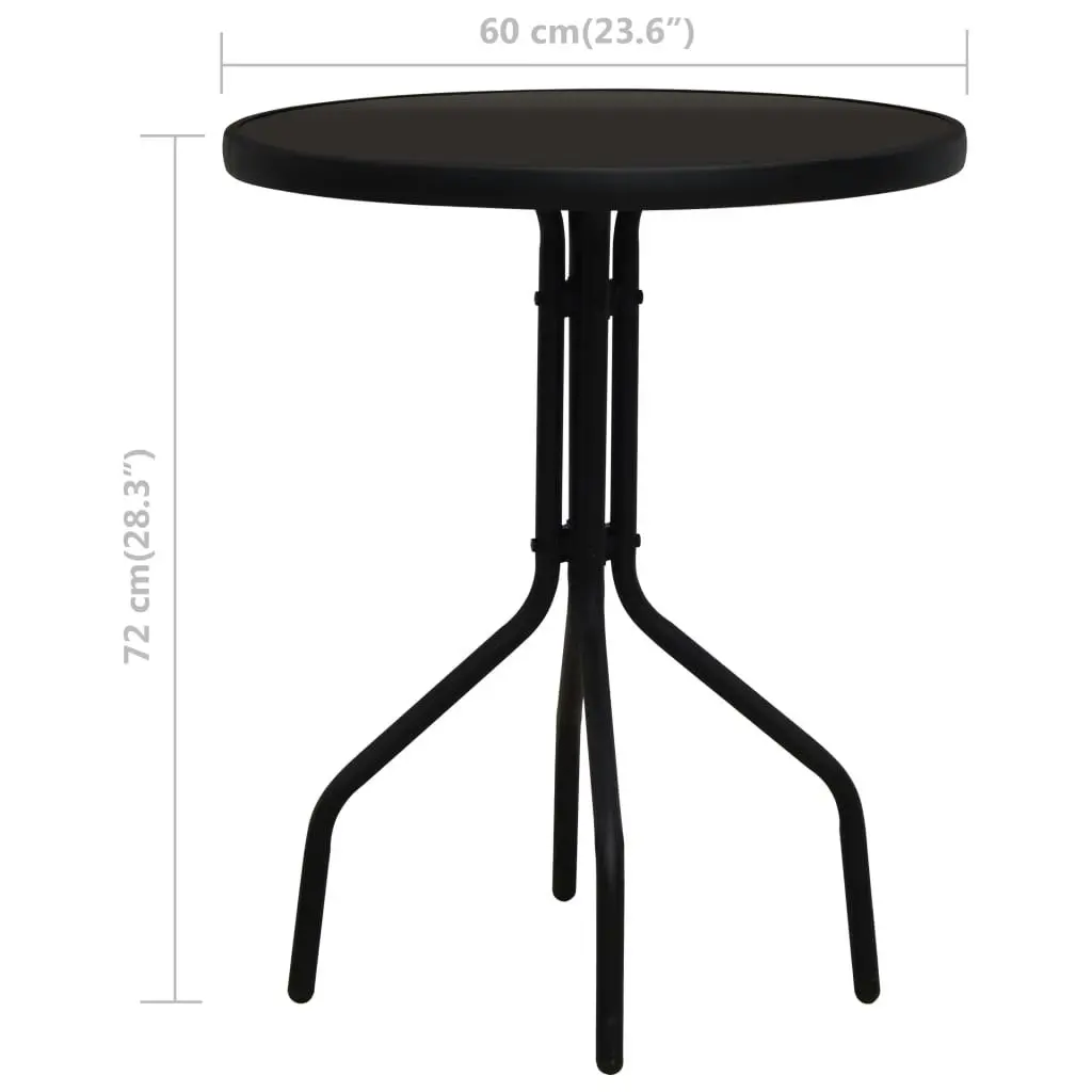 3 Piece Bistro Set PVC Rattan Black 48567