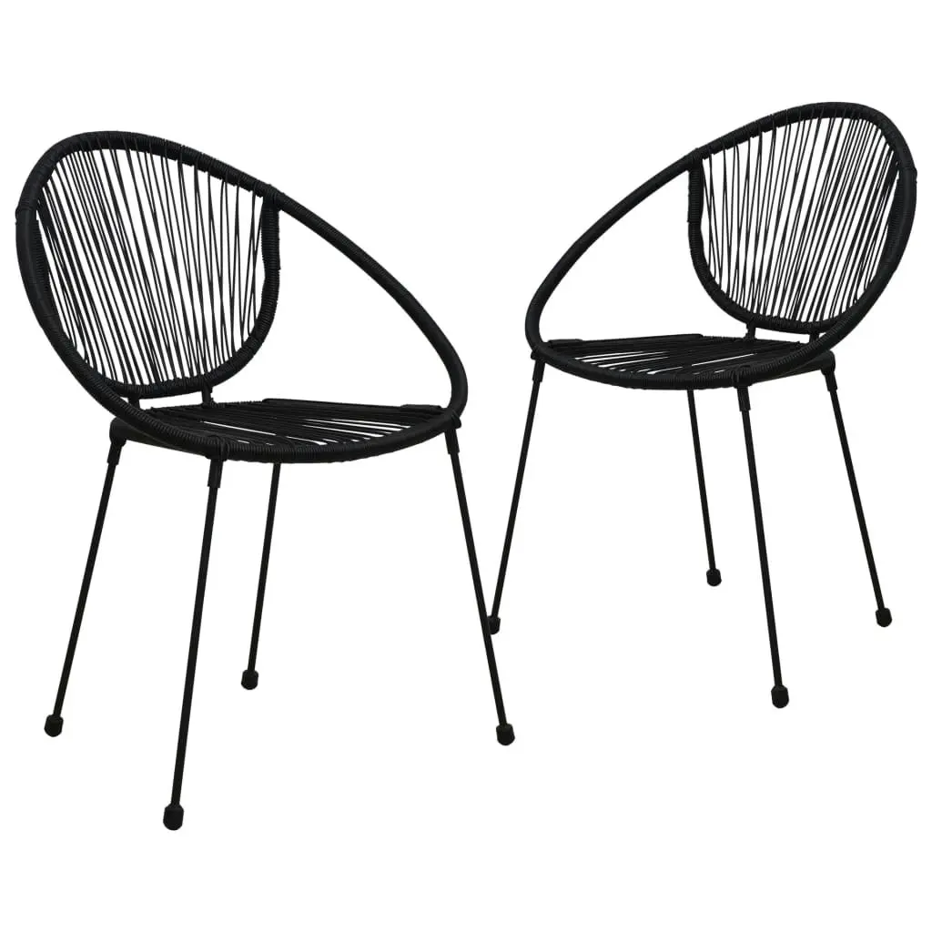 3 Piece Bistro Set PVC Rattan Black 48567