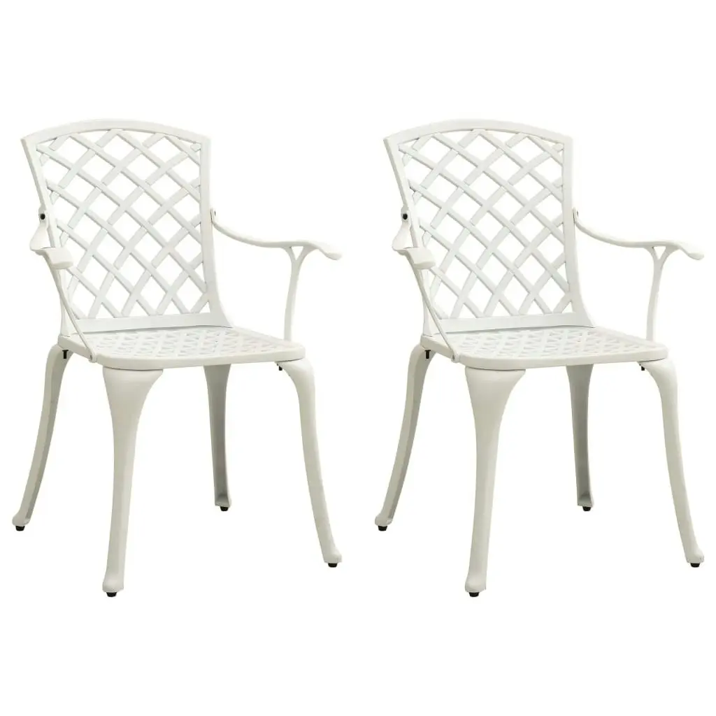 3 Piece Bistro Set Cast Aluminium White 3070585