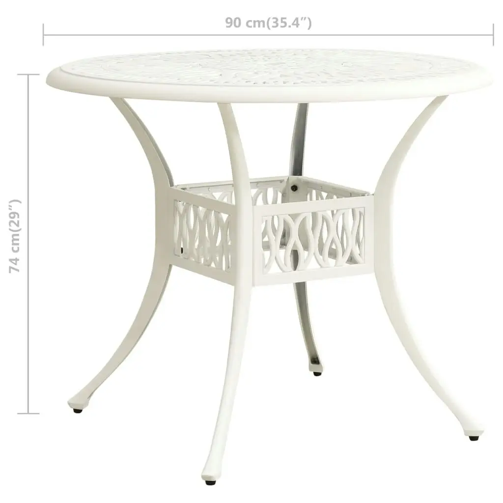 3 Piece Bistro Set Cast Aluminium White 3070585