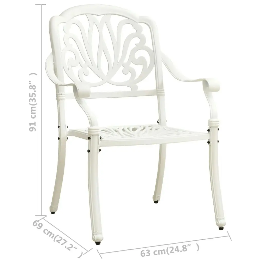 3 Piece Bistro Set Cast Aluminium White 3070567