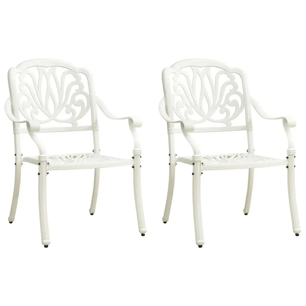 3 Piece Bistro Set Cast Aluminium White 3070567