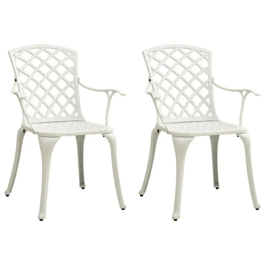 3 Piece Bistro Set Cast Aluminium White 3070582