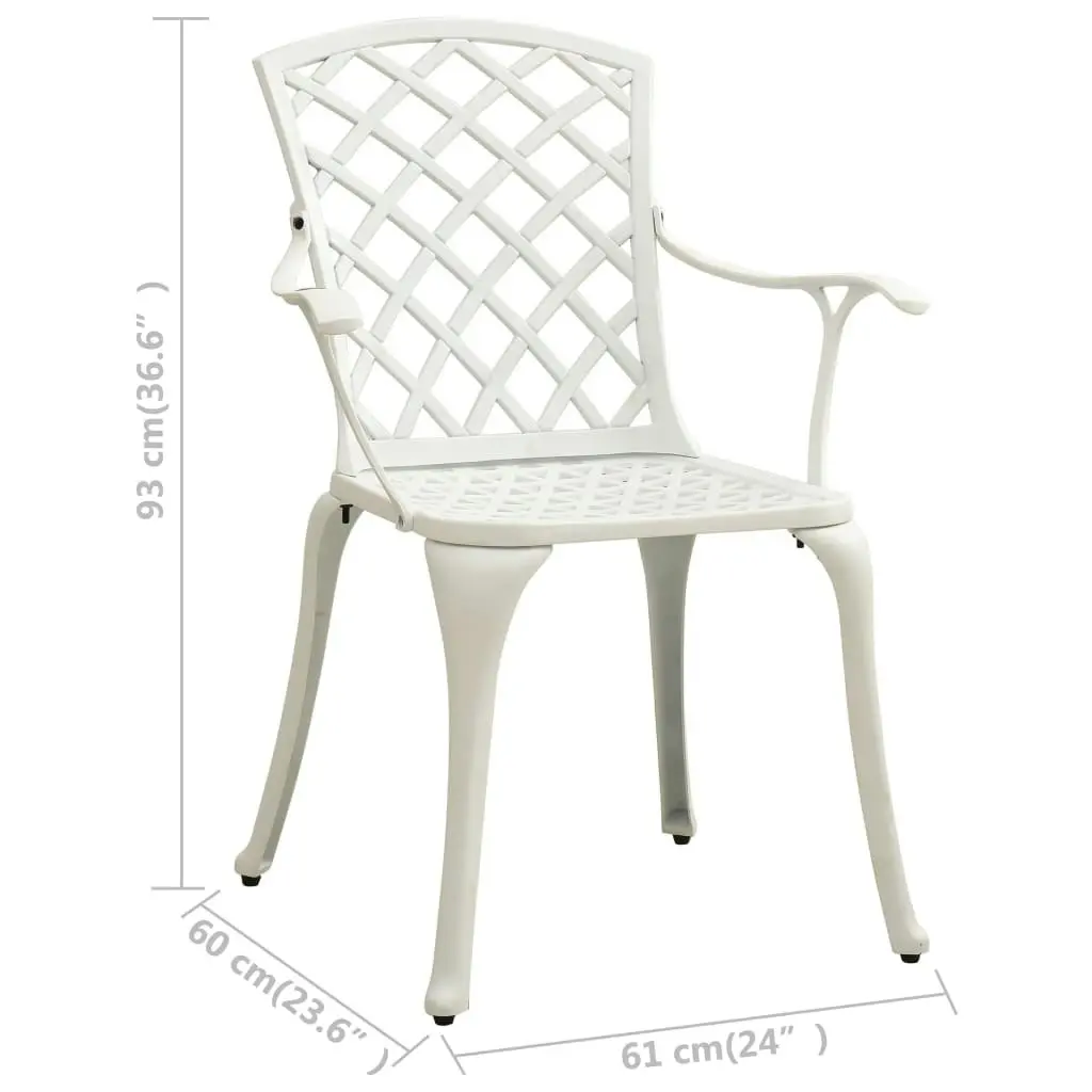 3 Piece Bistro Set Cast Aluminium White 3070582