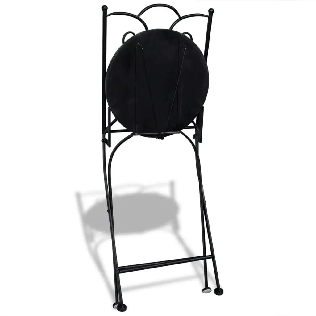 3 Piece Bistro Set Ceramic Tile Black and White 271772