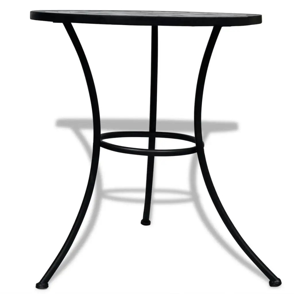 3 Piece Bistro Set Ceramic Tile Black and White 271772