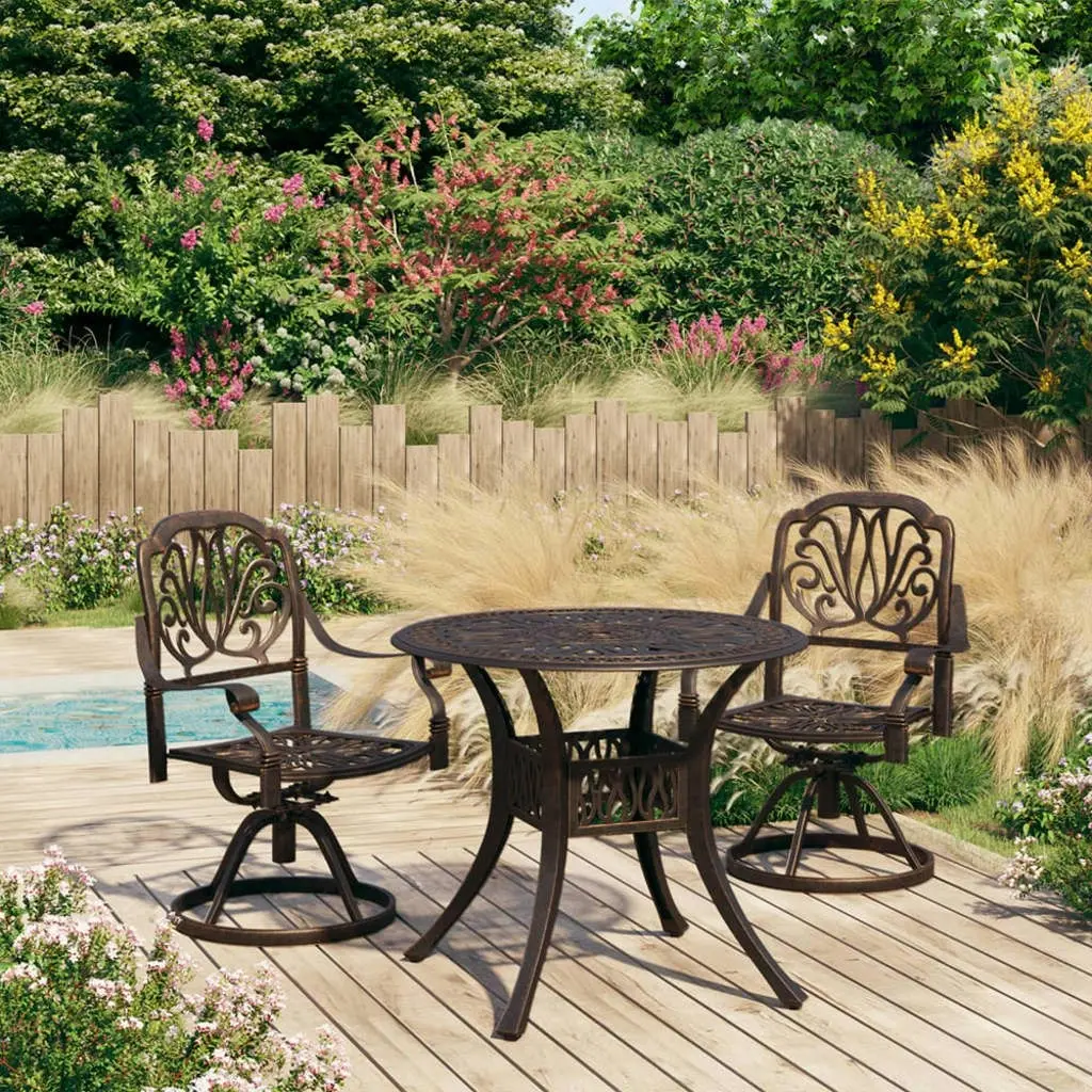 3 Piece Bistro Set Cast Aluminium Bronze 3070592