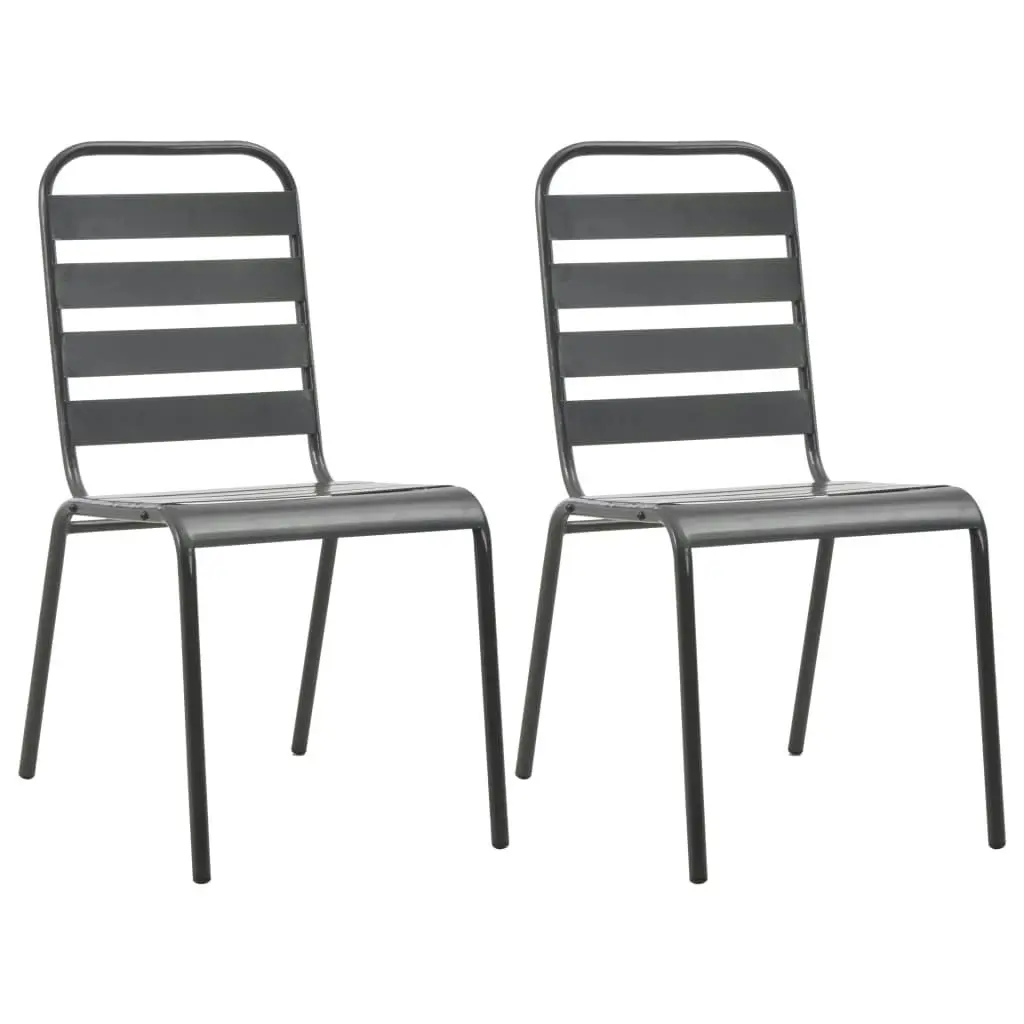 3 Piece Bistro Set Steel Dark Grey 44261