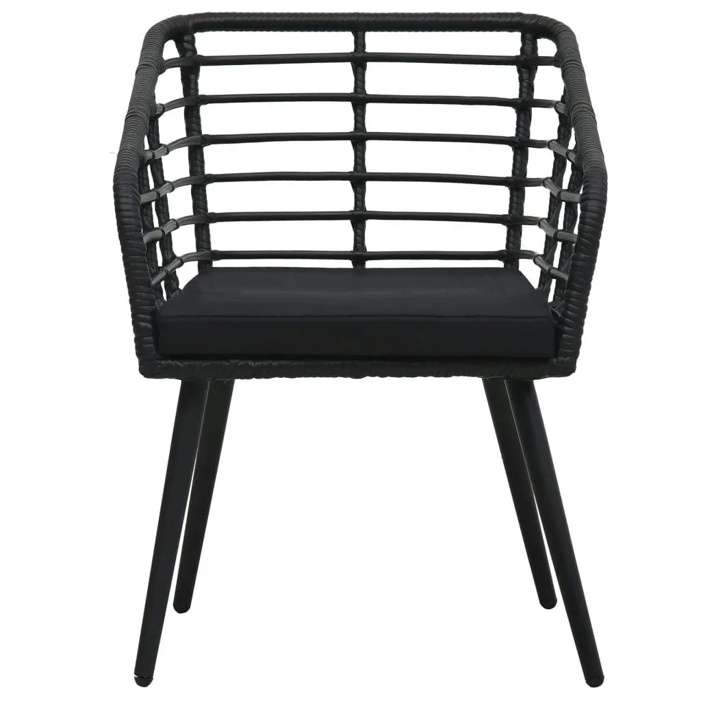 3 Piece Bistro Set Poly Rattan Black 48579