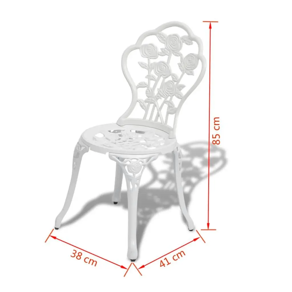 3 Piece Bistro Set Cast Aluminium White 42165