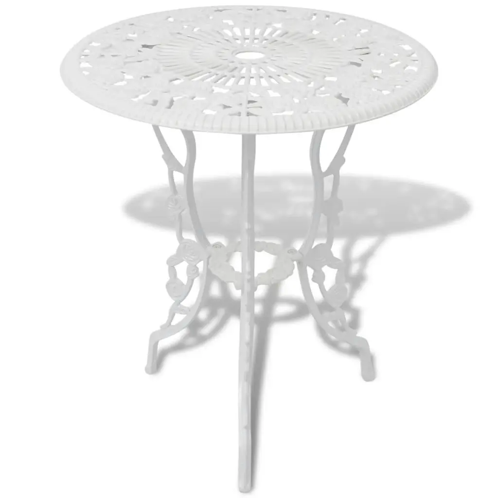 3 Piece Bistro Set Cast Aluminium White 42165