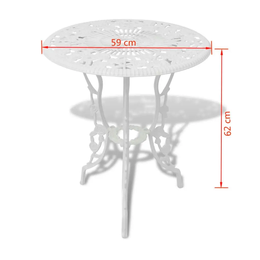 3 Piece Bistro Set Cast Aluminium White 42165