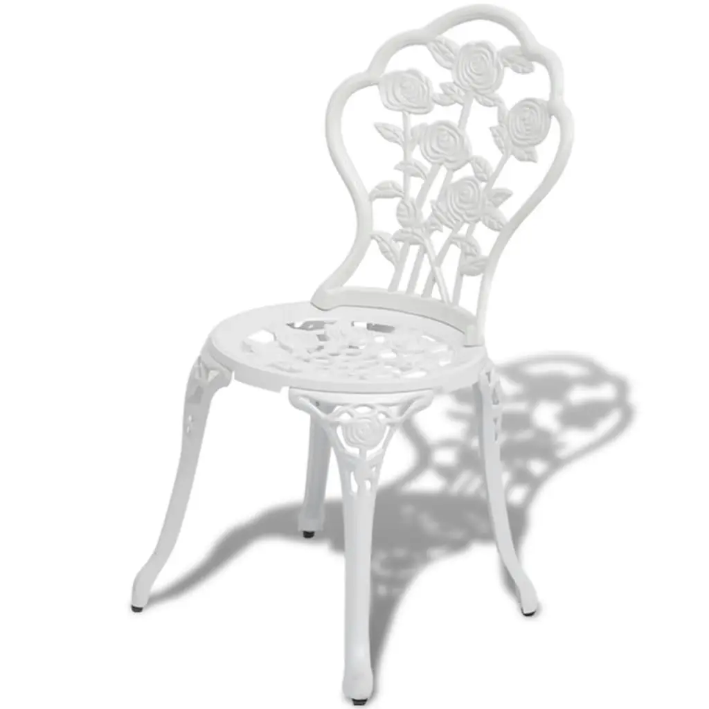 3 Piece Bistro Set Cast Aluminium White 42165