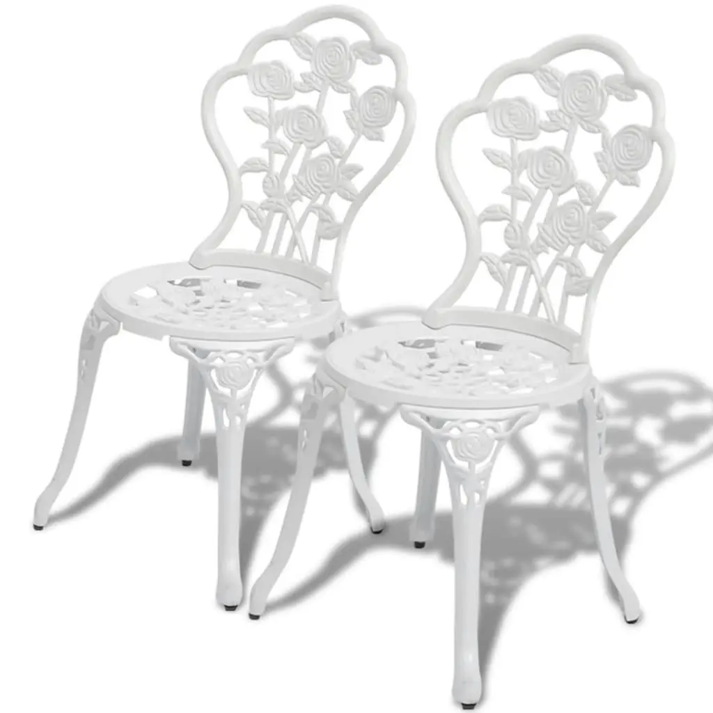 3 Piece Bistro Set Cast Aluminium White 42165