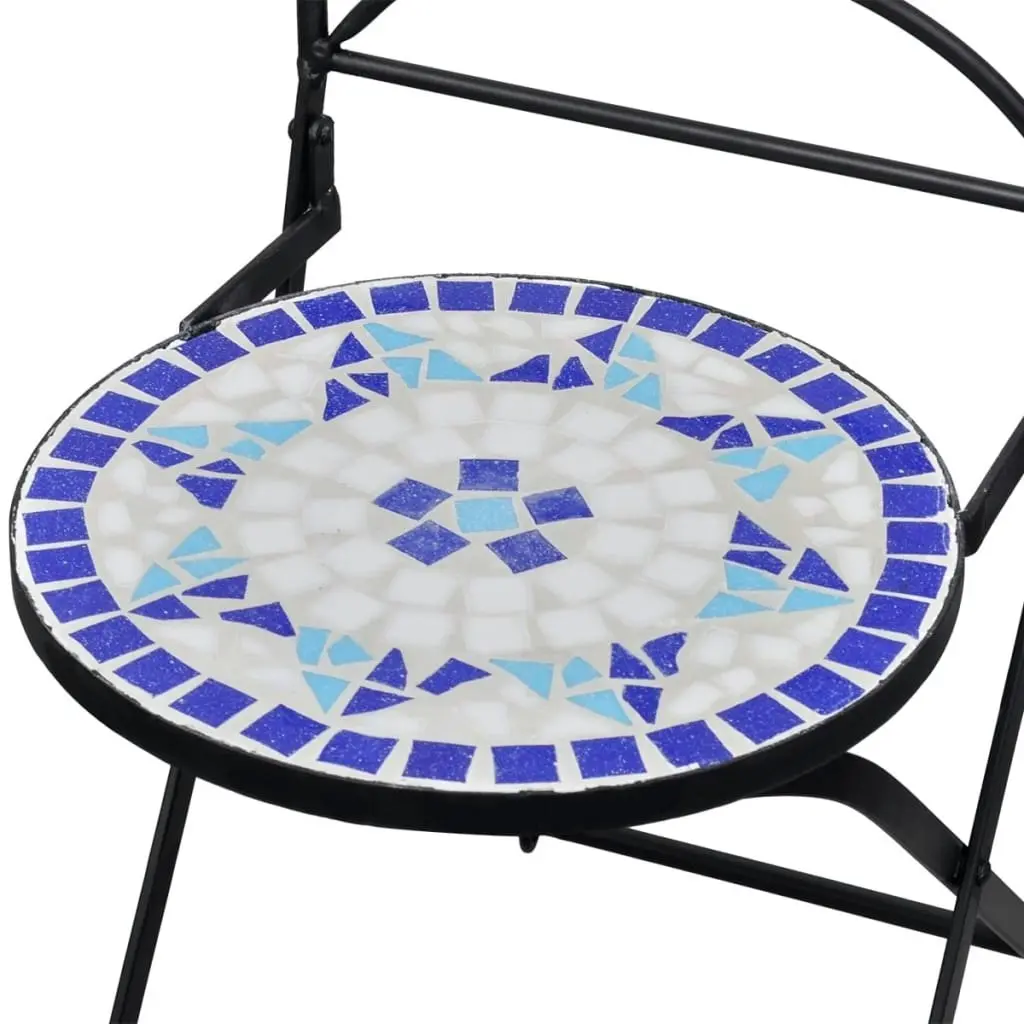 3 Piece Bistro Set Ceramic Tile Blue and White 271771