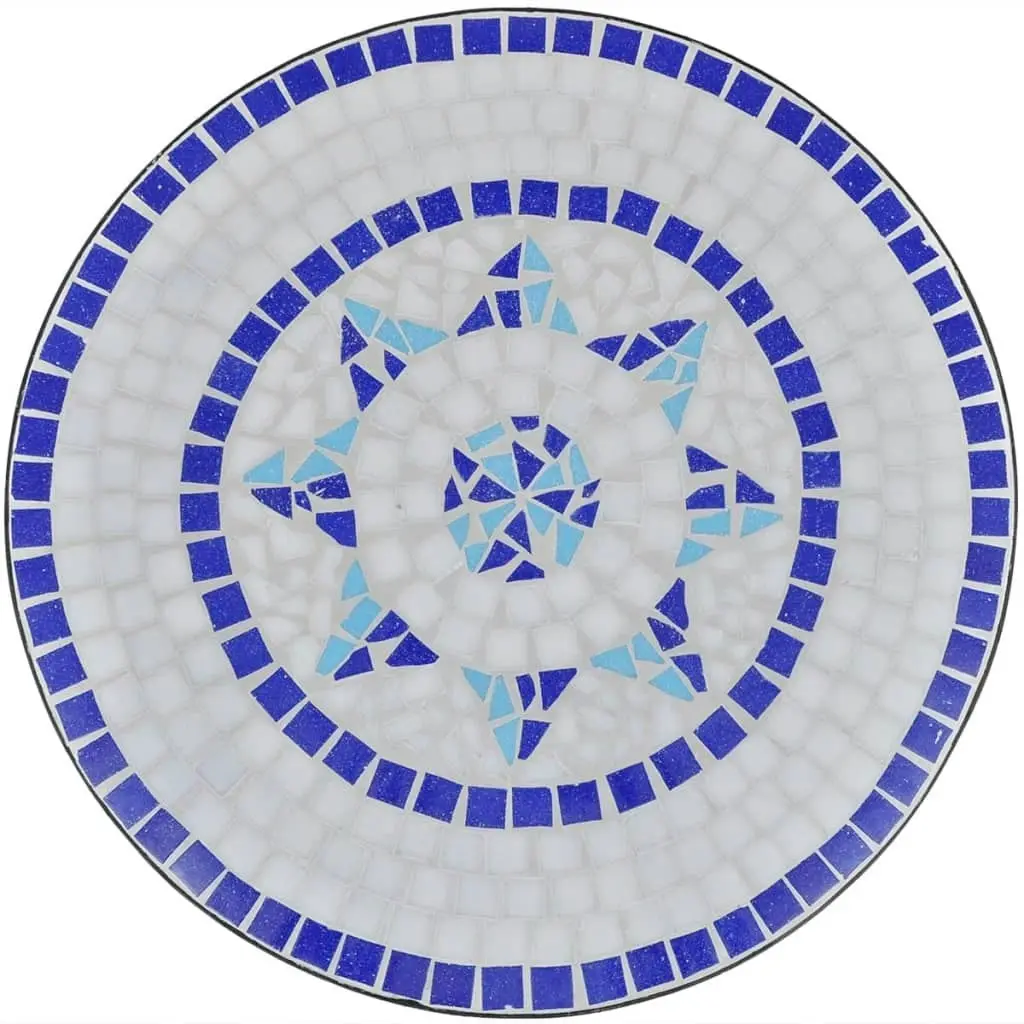 3 Piece Bistro Set Ceramic Tile Blue and White 271771