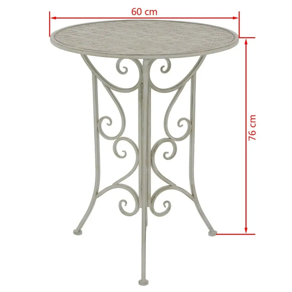 3 Piece Bistro Set Steel Grey 43153