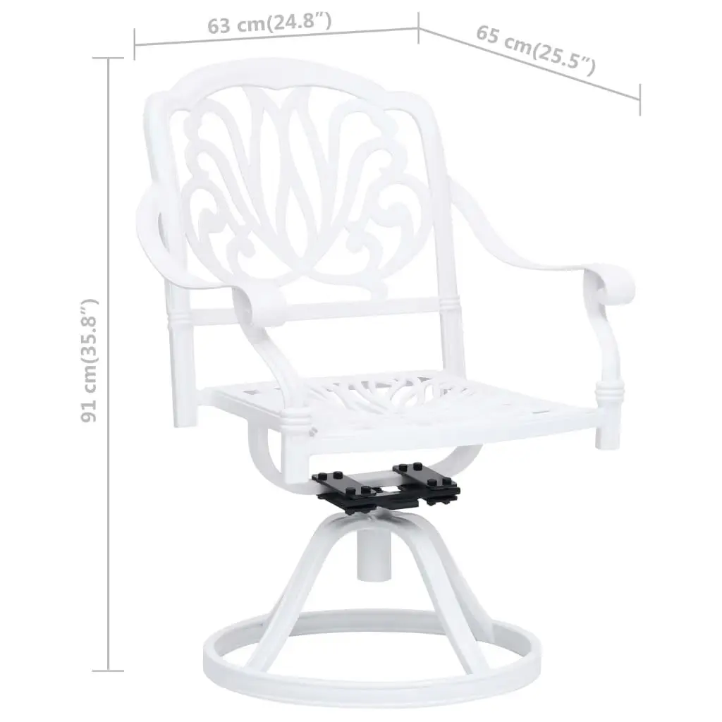 3 Piece Bistro Set Cast Aluminium White 3070594