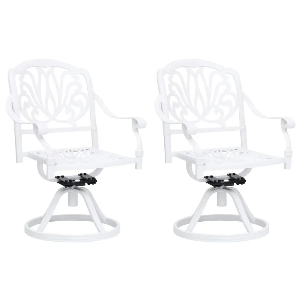 3 Piece Bistro Set Cast Aluminium White 3070594