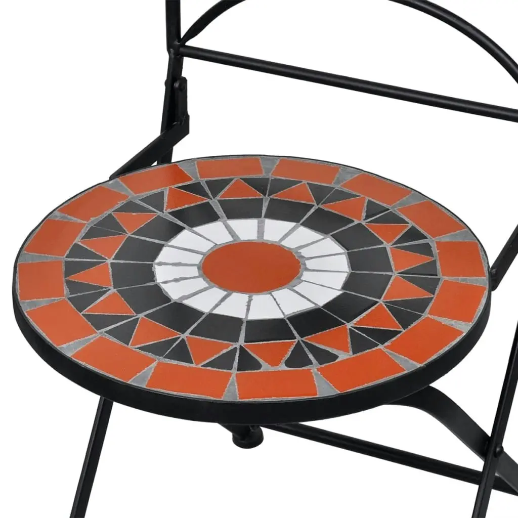 3 Piece Bistro Set Ceramic Tile Terracotta and White 271773