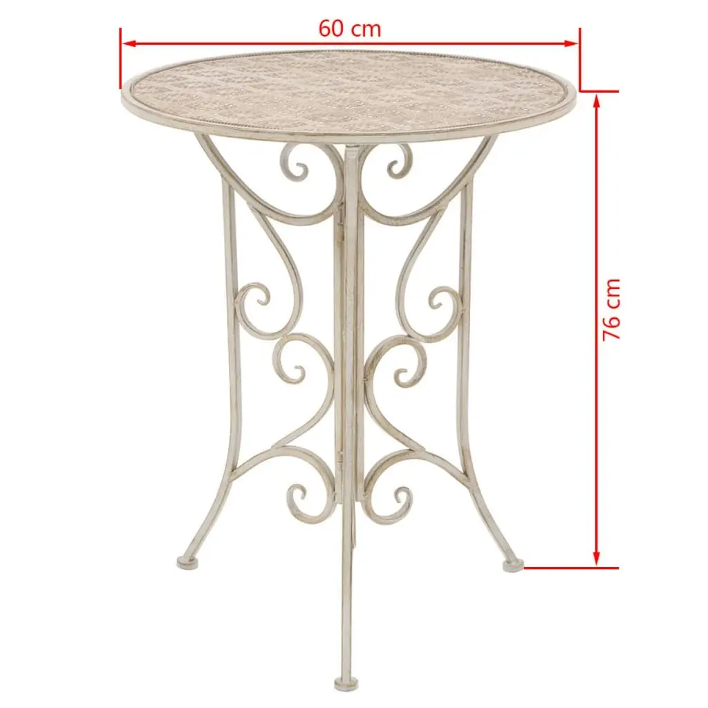 3 Piece Bistro Set Steel White 43149