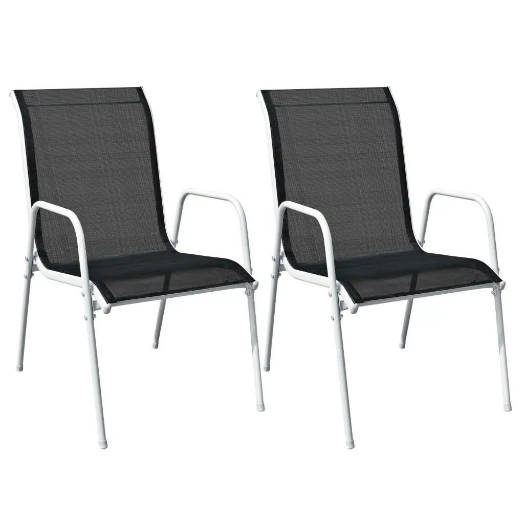 3 Piece Bistro Set Steel Black 43314