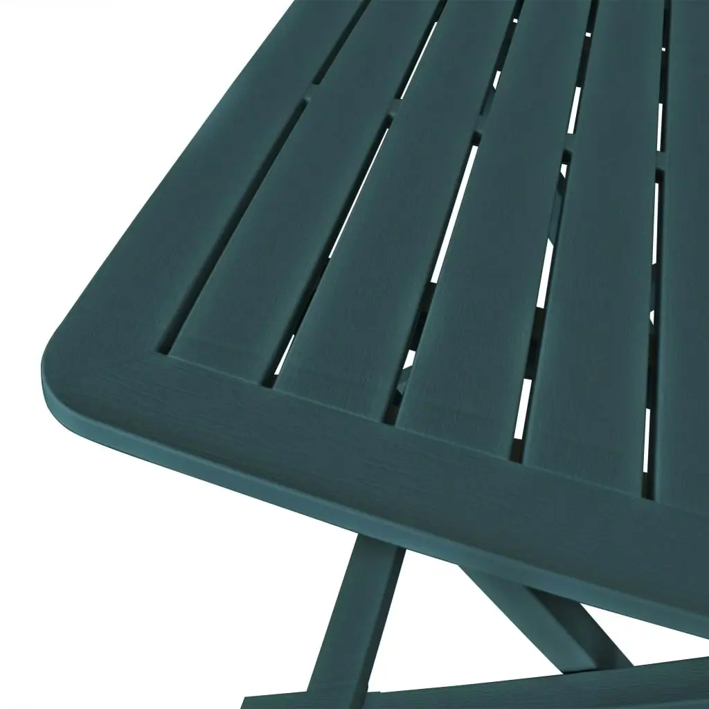 3 Piece Folding Bistro Set Plastic Green 43582