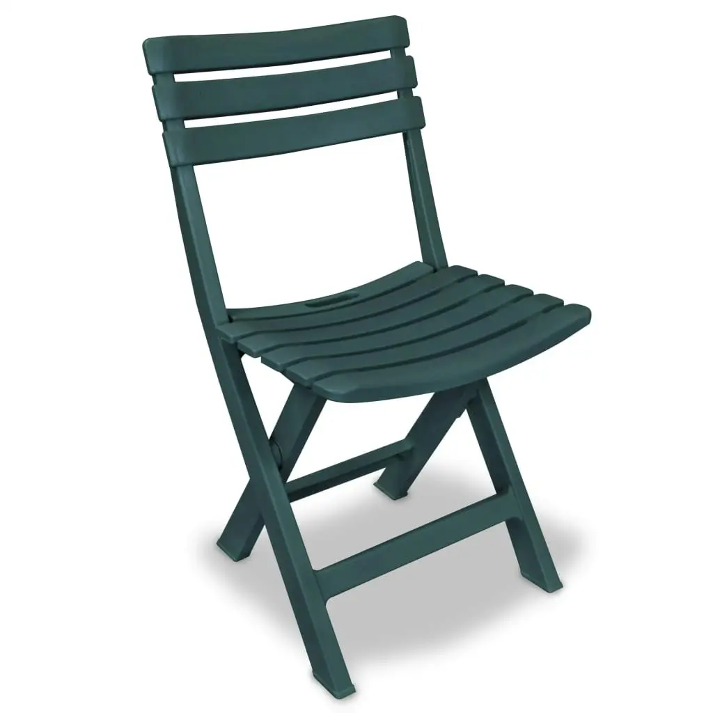 3 Piece Folding Bistro Set Plastic Green 43582