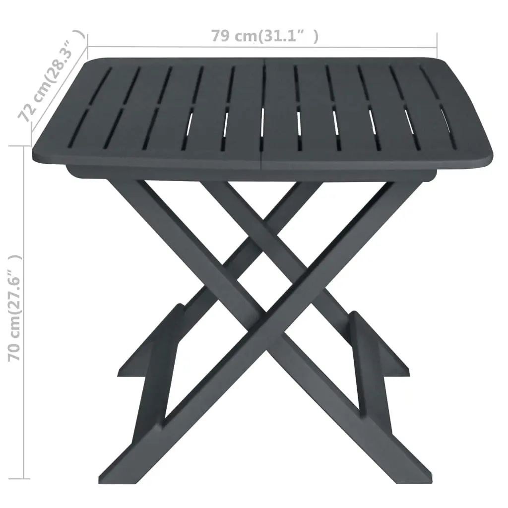 3 Piece Folding Bistro Set Plastic Anthracite 48753