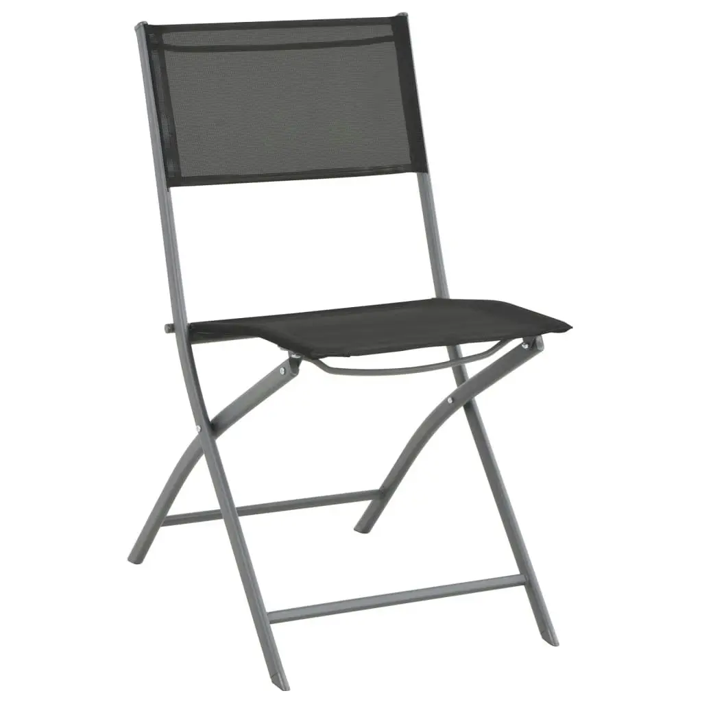 3 Piece Folding Bistro Set Steel Grey 3073536