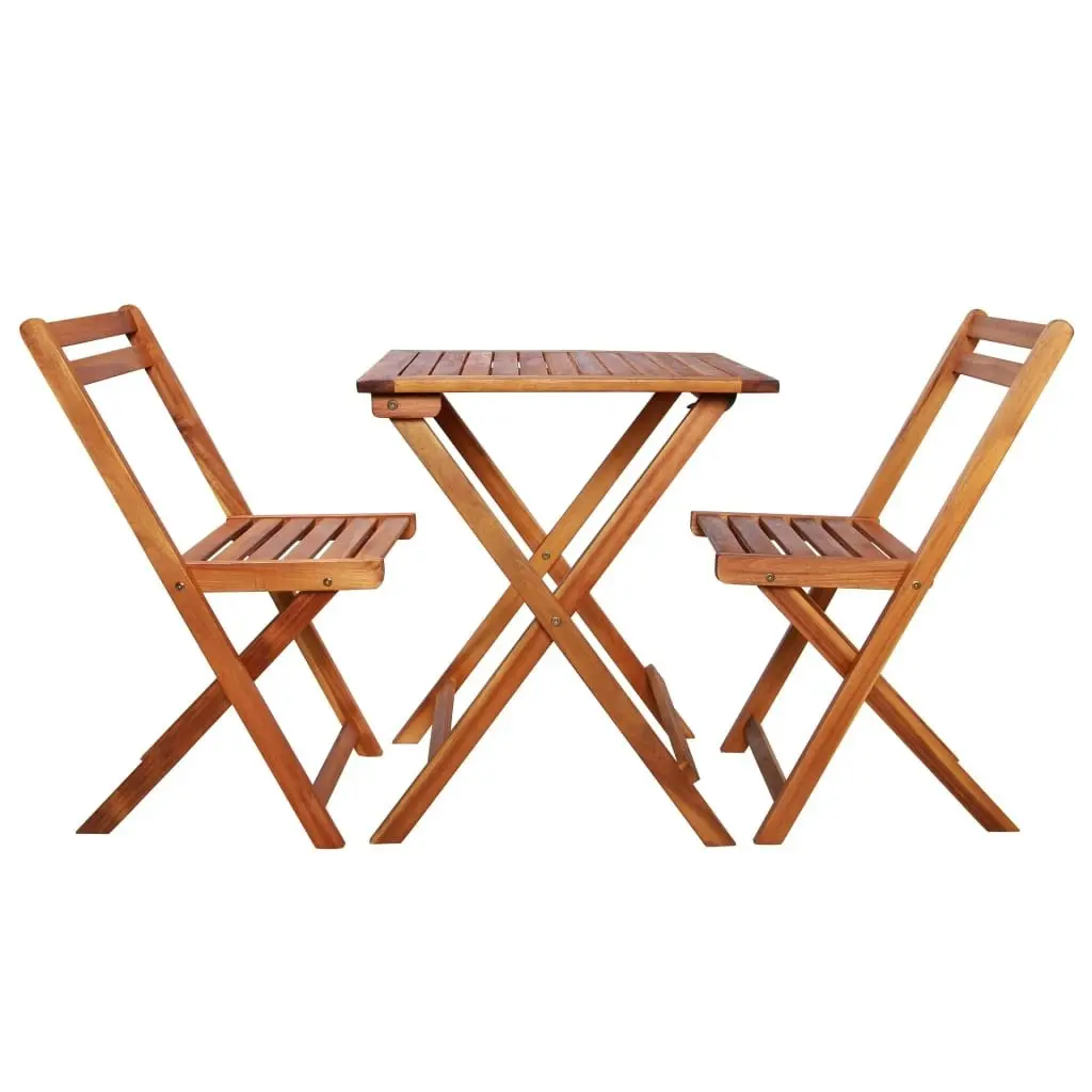 3 Piece Folding Bistro Set Solid Acacia Wood 44015