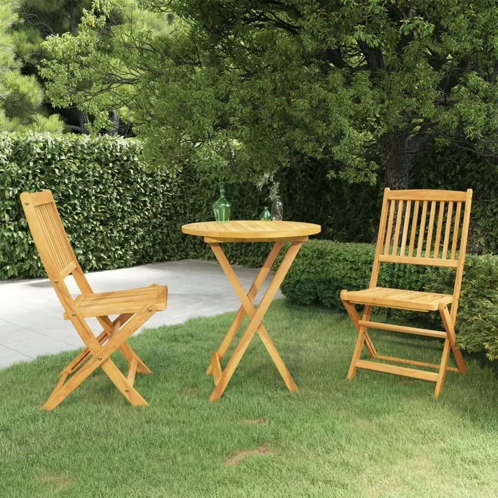 3 Piece Folding Garden Dining Set Solid Acacia Wood 3058252