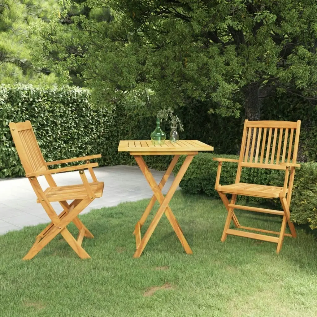 3 Piece Folding Garden Dining Set Solid Acacia Wood 3058253