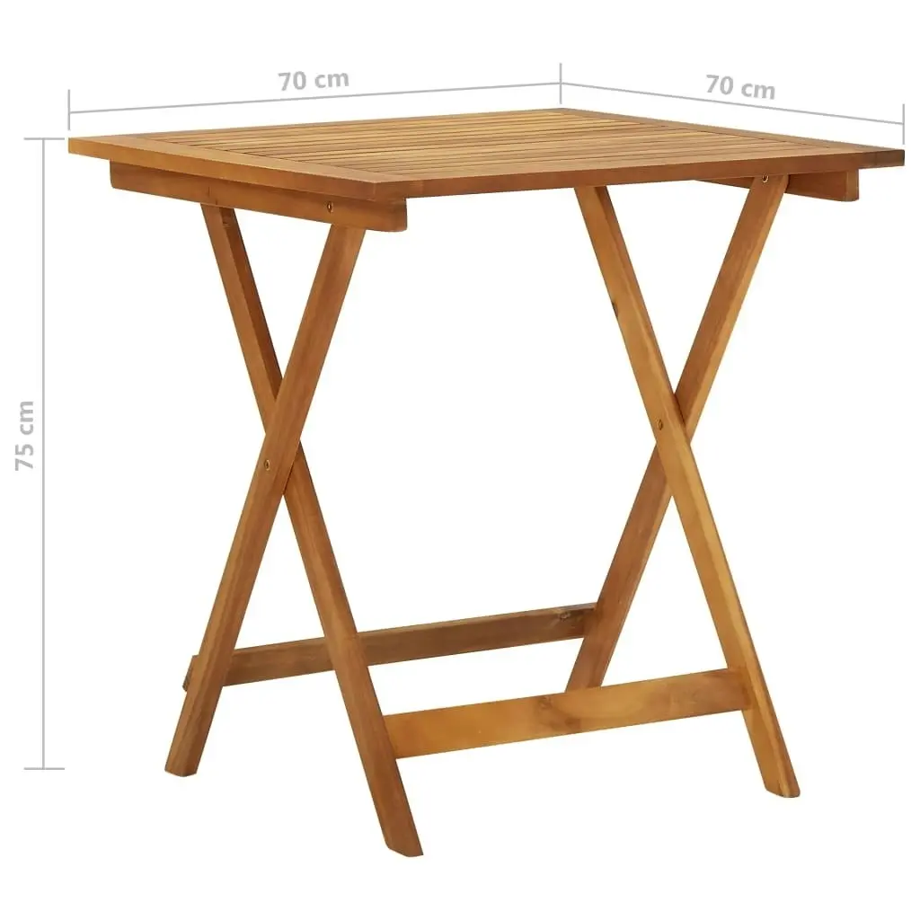 3 Piece Folding Garden Dining Set Solid Acacia Wood 3058257