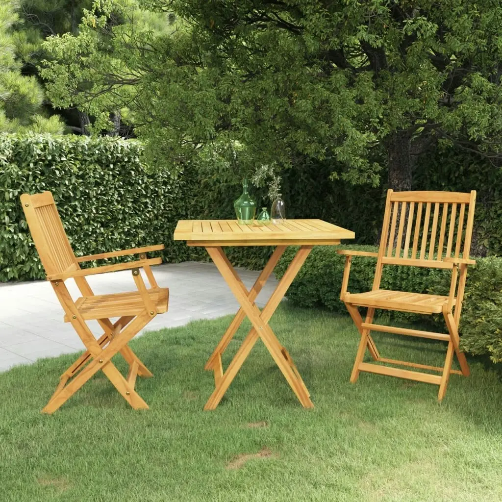 3 Piece Folding Garden Dining Set Solid Acacia Wood 3058257