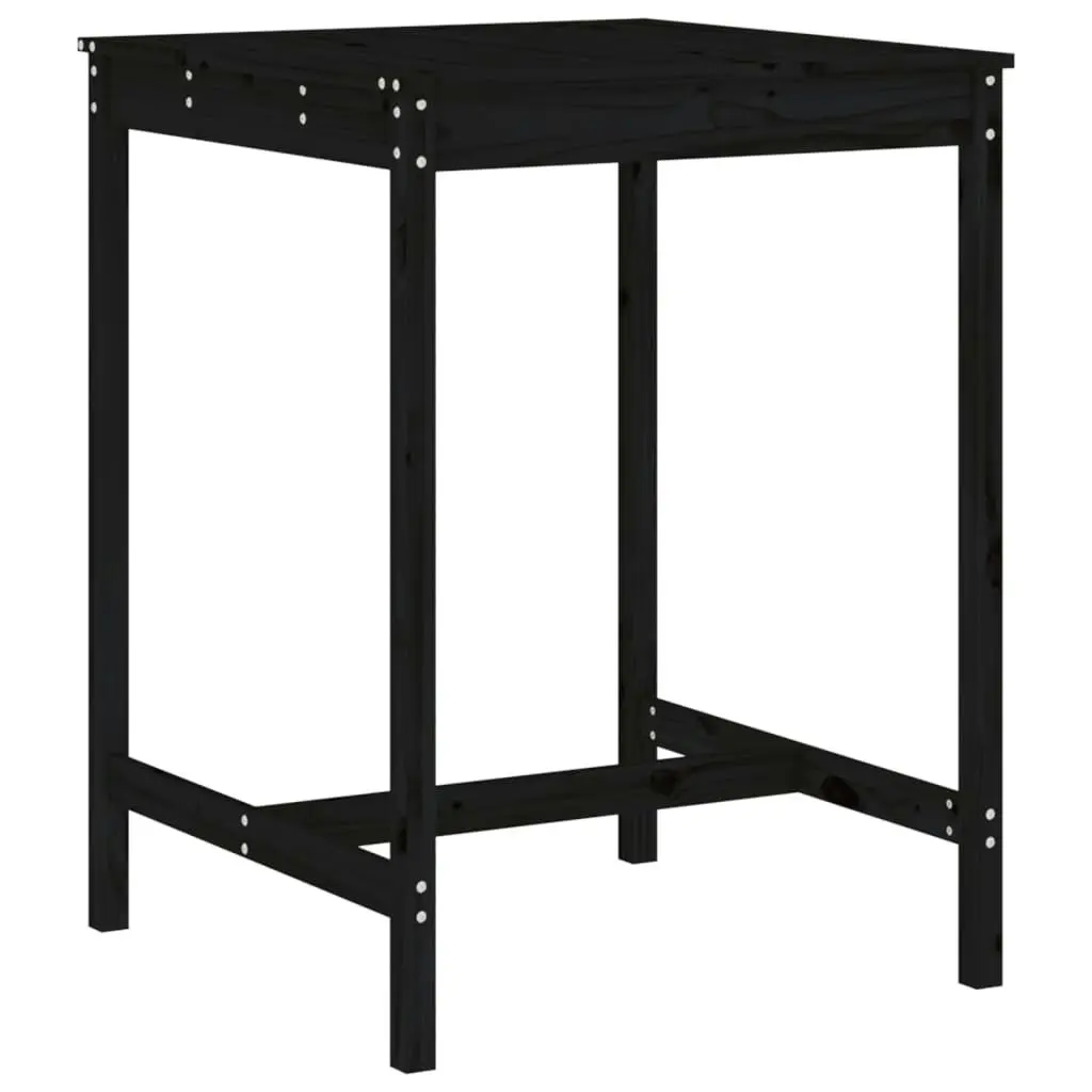 3 Piece Garden Bar Set Black Solid Wood Pine 3157767