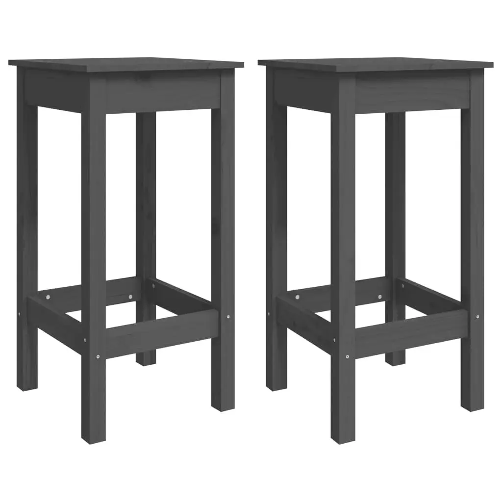 3 Piece Garden Bar Set Grey Solid Wood Pine 3154727