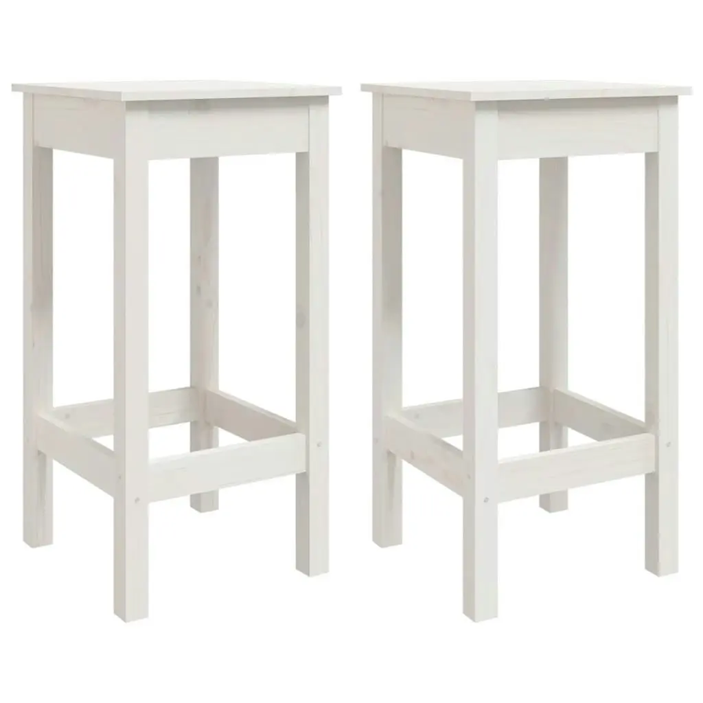 3 Piece Garden Bar Set White Solid Wood Pine 3154726